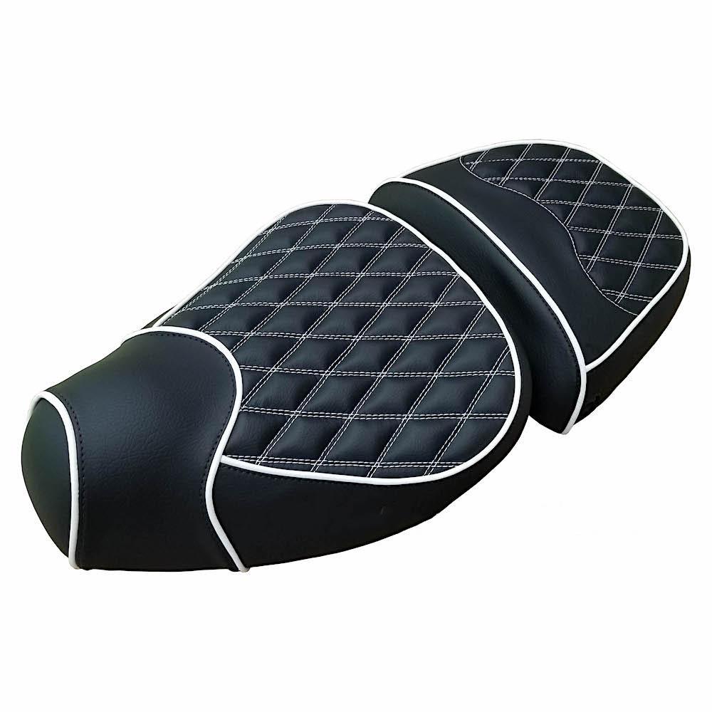 Vespa LXV 50 125 150 Double Diamond Black Seat Cover Handmade